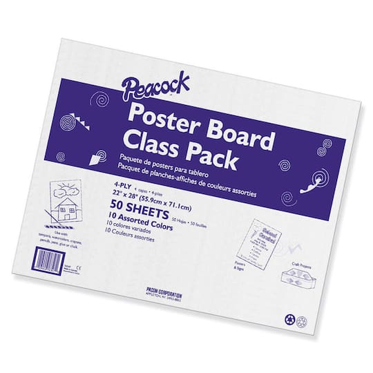 Pacon&#xAE; 22&#x22; x 28&#x22; Assorted Poster Board Class Pack, 50ct.